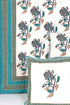 20s Cotton KING SIZE Bed Cover In Floral Block Print