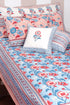 20s Cotton KING SIZE Bed Cover In Floral Block Print