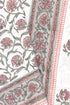 20s Cotton KING SIZE Bed Cover In Floral Block Print