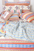 20s Cotton KING SIZE Bed Cover In Graphic Block Print