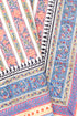 20s Cotton KING SIZE Bed Cover in Striped Floral Block Print