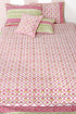 20s Cotton Bed Cover In Geometric Block Print