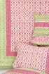 20s Cotton Bed Cover In Geometric Block Print