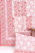 20s Cotton KING SIZE Bed Cover In Floral Block Print