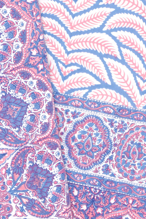 20s Cotton Bed Cover in Block Print