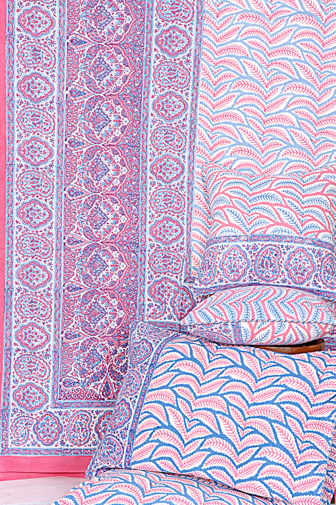 20s Cotton KING SIZE Bed Cover In Block Print