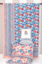 20s Cotton KING SIZE Bed Cover In Floral Block Print