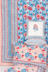 20s Cotton KING SIZE Bed Cover In Floral Block Print