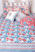 20s Cotton Bed Cover in Floral Block Print