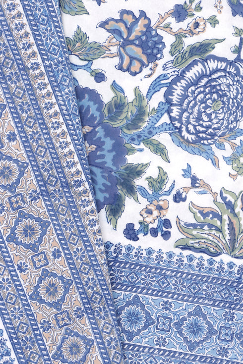 20s Cotton Bed Cover in Block Print