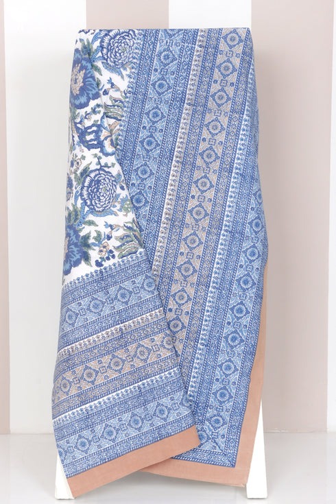20s Cotton Bed Cover in Block Print