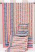 20s Cotton Bed Cover in Striped Floral Block Print