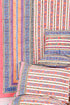 20s Cotton KING SIZE Bed Cover in Striped Floral Block Print