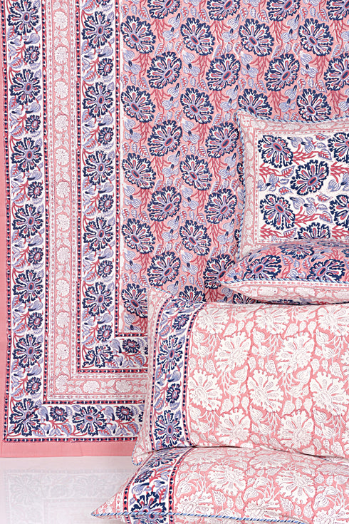 20s Cotton KING SIZE Bed Cover In Block Print