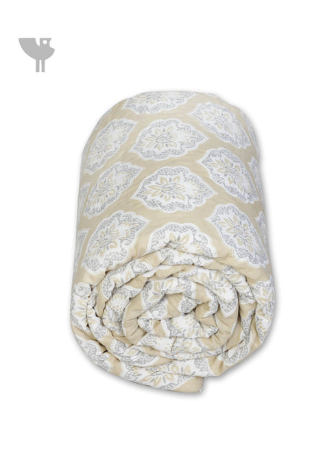 Mulmul Cotton Quilt In Geometric Block Print