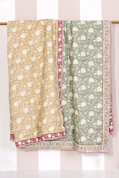 Mulmul Cotton Quilt In Block Print