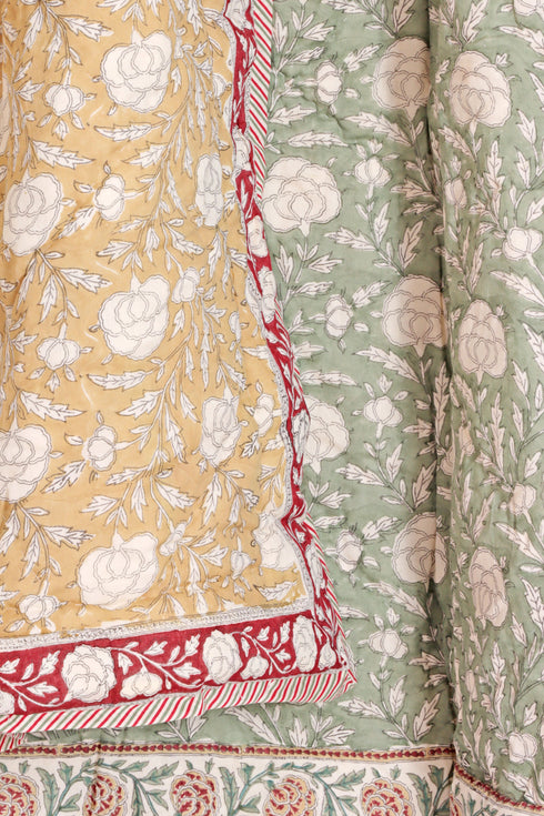 Mulmul Cotton Quilt In Block Print