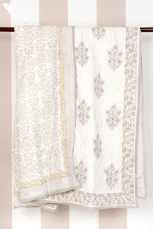 Mulmul Cotton Quilt In Block Print