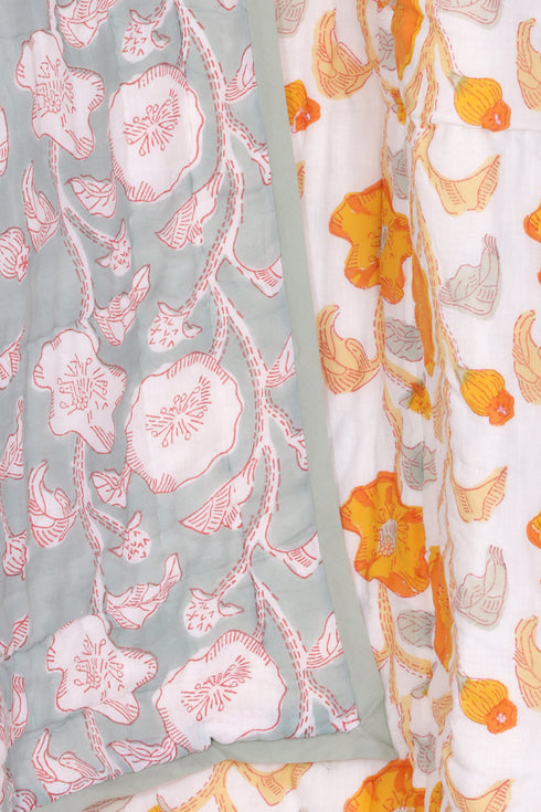 Mulmul Cotton Quilt in Block Print