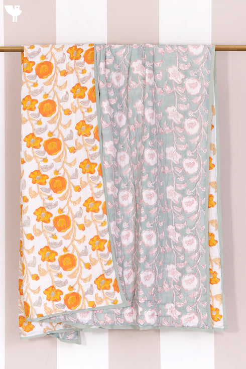 Mulmul Cotton Quilt in Block Print