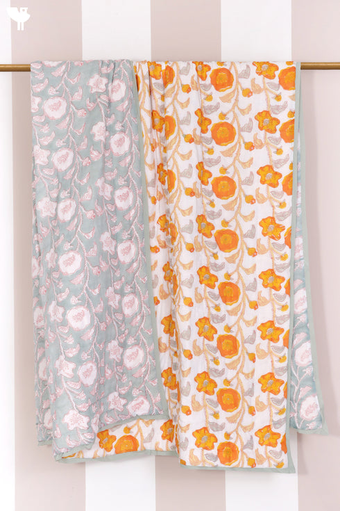 Mulmul Cotton Quilt in Block Print