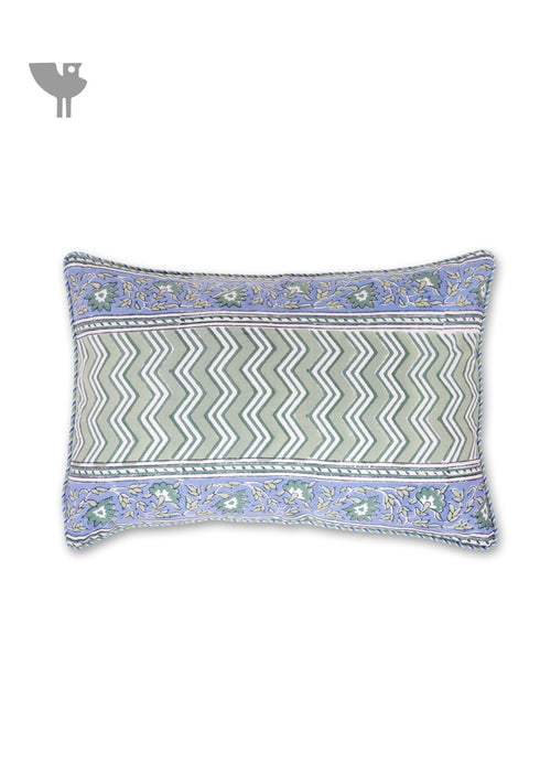 20s Cotton Cushion Cover in Floral Block Print