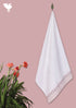 Handloom Cotton Bath Towel With Block Print Border