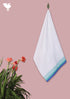 Handloom Cotton Bath Towel With Block Print Border