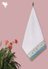 Handloom Cotton Hand Towel With Block Print Border