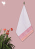 Handloom Cotton Hand Towel With Block Print Border