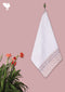 Handloom Cotton Hand Towel With Block Print Border