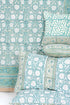 20s Cotton Bed Cover in Floral Block Print
