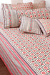 20s Cotton Bed Cover in Floral Block Print