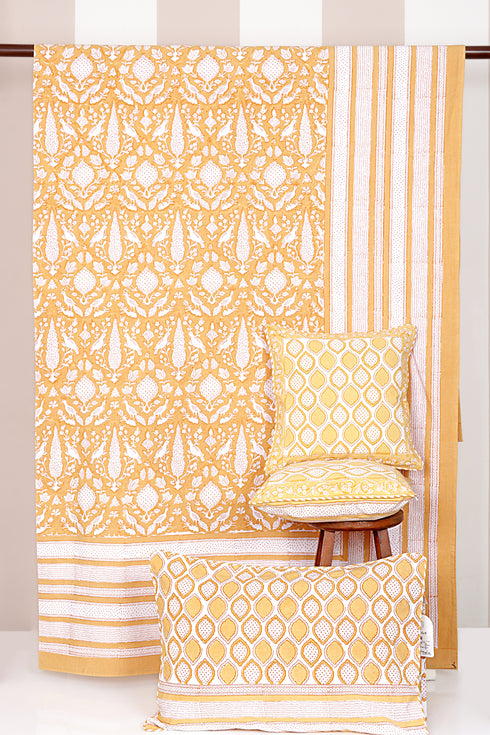 20s Cotton KING SIZE Bed Cover in Block Print