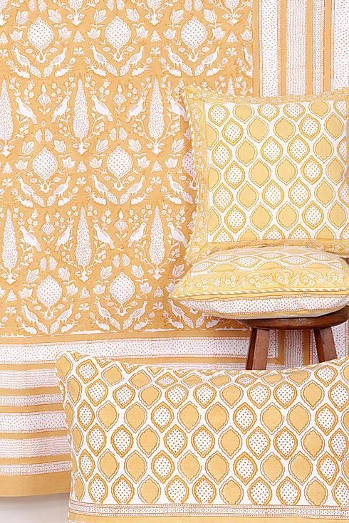 20s Cotton KING SIZE Bed Cover in Block Print