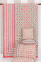 20s Cotton KING SIZE Bed Cover in Floral Block Print