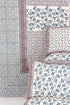 20s Cotton KING SIZE Bed Cover in Floral Block Print