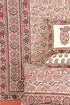 20s Cotton KING SIZE Bed Cover in Floral Block Print