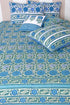 20s Cotton KING SIZE Bed Cover in Floral Block Print