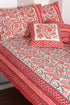 20s Cotton KING SIZE Bed Cover in Floral Block Print