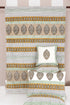 20s Cotton KING SIZE Bed Cover in Geometric Block Print