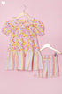Cotton Frock & Shorts Set In Block Print