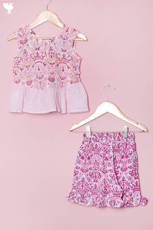 Cotton Co-Ord Set In Block Print