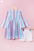 Khaadi Cotton Frock & Shorts Set In Stripes
