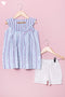 Khaadi Cotton Frock & Shorts Set In Block Print