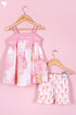 Cotton Frock & Shorts Set In Floral Print