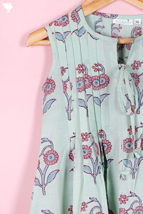 Cotton Frock & Shorts Set In Floral Print