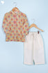 Cotton Boys Kurta Pajama Set In Block Print