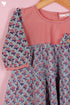 Cambric Cotton Aqua Green Peach Girls Top and Pant Set