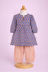 Cambric Cotton Royal Blue Peach Girls Kurta and Pant Set